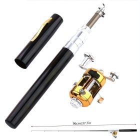 1 Black Portable Pen Style Super Mini Fishing Rod, May Be Shipped Via Yuntu Logistics, Banned From Sale On Amazon Temu Platform (Color: Black)